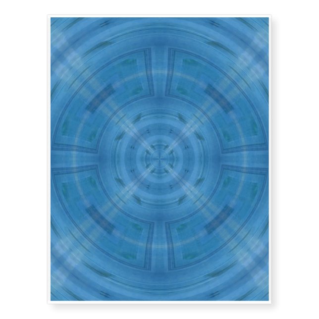 Trendy Blue Circle Pattern Temporary Tattoos (Front)