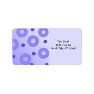 Trendy Blue Circles and Dots Label