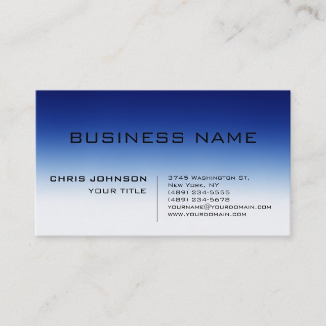 Trendy Blue Contemporary Consultant Business Card (Front)