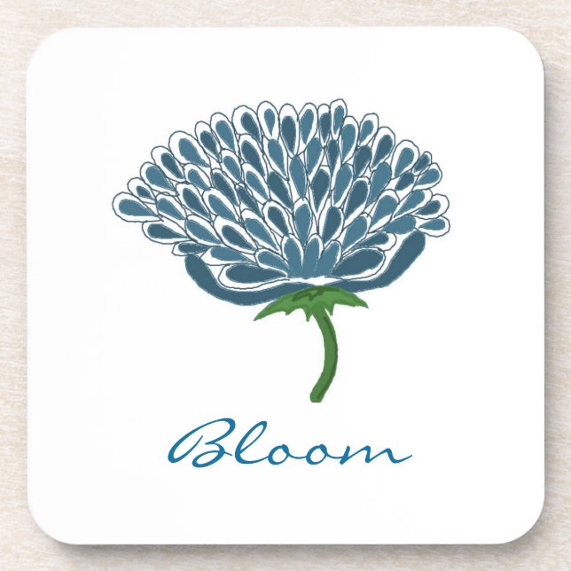 Trendy Blue Flower Coaster (Front)