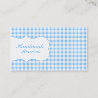 Trendy Blue Gingham Business Card