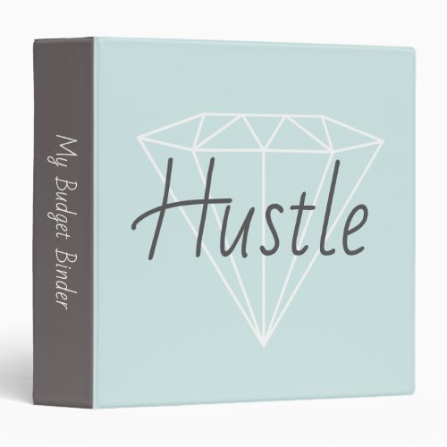 Trendy Blue  Gray Diamond Outline Hustle 3 Ring Binder