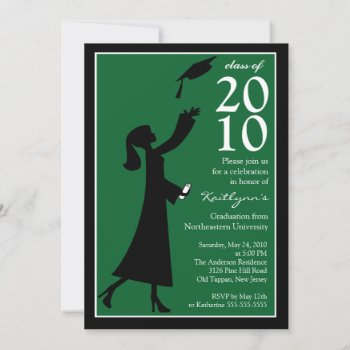 Trendy Blue & Green Graduation Invitation by celebrateitinvites at Zazzle