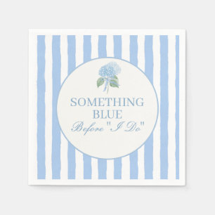 Trendy Blue Hydrangea Bridal Shower Napkins