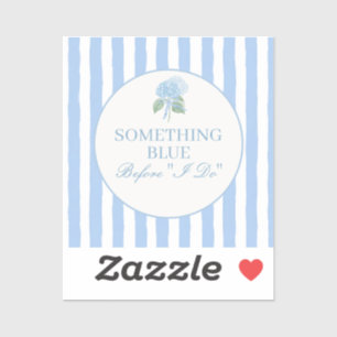 Trendy Blue Hydrangea Bridal Shower Sticker