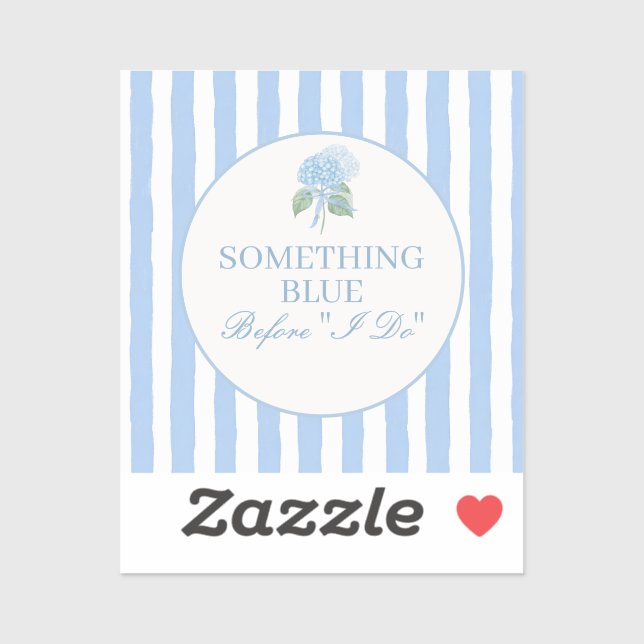 Trendy Blue Hydrangea Bridal Shower Sticker (Sheet)