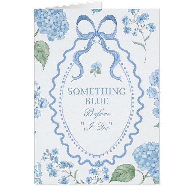 Trendy Blue Hydrangea  Cards (Front)