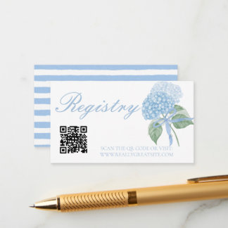 Trendy Blue Hydrangea Registry Enclosure Card