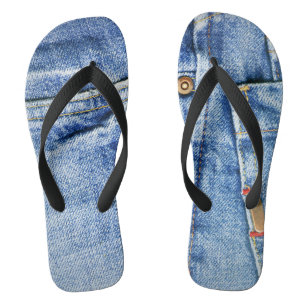 blue jean flip flops