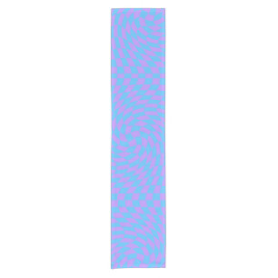 Trendy Blue & Lavender Purple Checkered Pattern   Short Table Runner