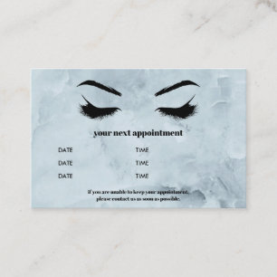 Trendy Blue Marble Browbar Eyelash Luxury Business Card