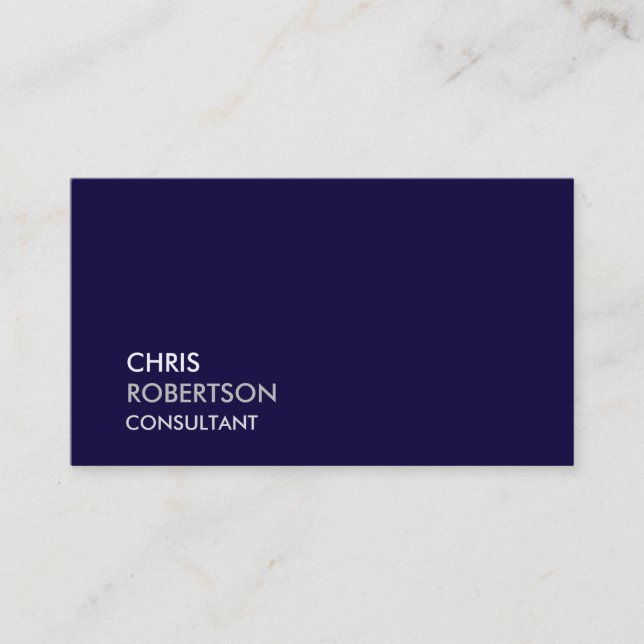 Trendy Blue Modern Attractive Business Card (Front)