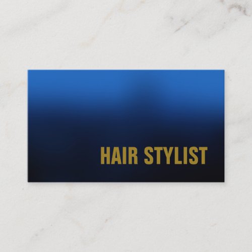 Trendy Blue Modern Hair Stylist Business Card