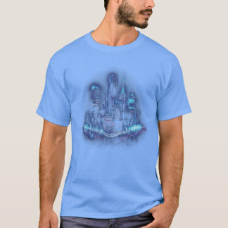 trendy blue neon city family T-Shirt