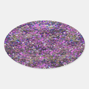 Trendy Blue Pink Gold Glitter Blank Template Oval Sticker