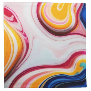 Trendy Blue Pink yellow white faux marble Cloth Napkin