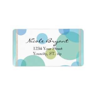 TRENDY BLUE POLKA DOT MAILING ADDRESS TEMPLATES LABEL