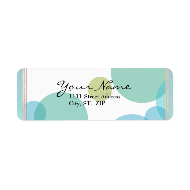 TRENDY BLUE POLKA DOT RETURN ADDRESS TEMPLATES LABEL (Front)