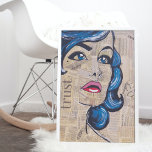 Trendy Blue Pop Art Woman Portrait Eyes Poster<br><div class="desc">A minimal yet bold pop art inspired mixed media collage portrait painting featuring a woman with flowy blue hair and eyes looking off into the distance. This painting poster evokes a bold feminine energy with the use of minimal brush strokes and color, yet has a quiet energy. This painting was...</div>