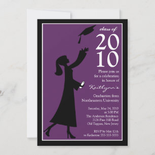 Trendy Blue & Purple Graduation Invitation