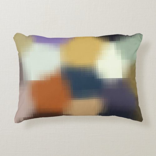 Trendy Blue Purple Orange Beige Stylish Pattern Decorative Pillow
