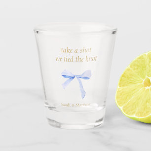  Trendy Blue Ribbon Wedding Favor Shot Glass