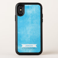 Trendy Blue Rolled Ink OtterBox Symmetry iPhone X Case