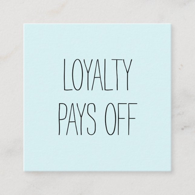 Trendy blue simple modern minimalist loyalty card (Front)