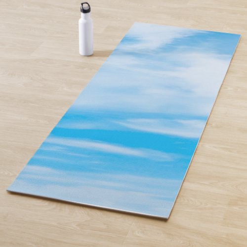 Trendy Blue Sky Clouds Design Template Fitness Yoga Mat