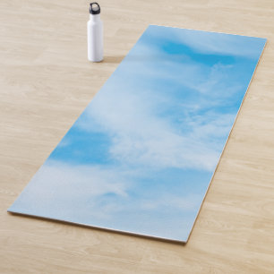 Trendy Blue Sky Clouds Elegant Design Template Yoga Mat