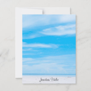 Trendy Blue Sky White Clouds Handwritten Template