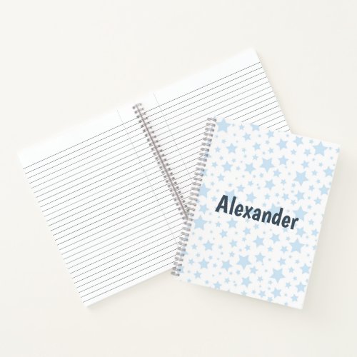 Trendy Blue Stars Notebook