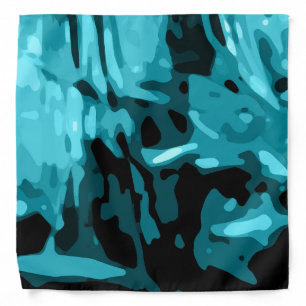 Trendy Blue Teal Aqua Camo Pattern Bandana