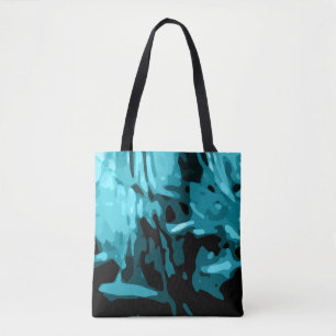 Trendy Blue Teal Aqua Camo Pattern Tote Bag