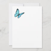 Trendy blue watercolor butterflies. Wedding Invitation (Back)