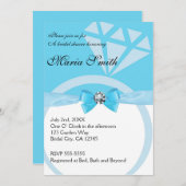 Trendy Blue Wedding Bridal Shower Invitation (Front/Back)