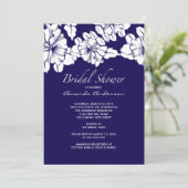 Trendy Blue & White Floral Bridal Shower Invite (Standing Front)