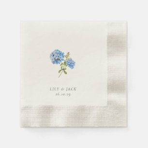 Trendy Blue White Floral Hydrangea Event Wedding Napkins
