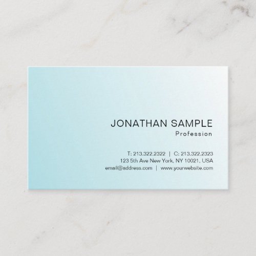 Trendy Blue White Modern Elegant Simple Template Business Card