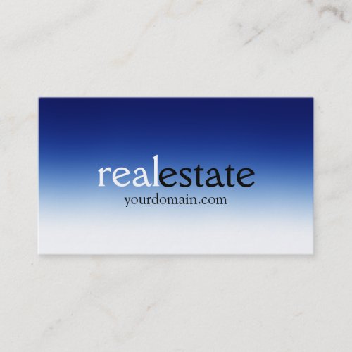 Trendy Blue White Real Estate Agent Business Card