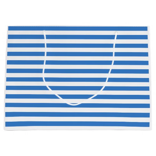 Trendy Blue White Striped Template Modern Stylish Large Gift Bag