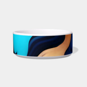 Trendy Blue yellow Gold faux marble  Bowl