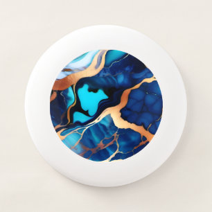 Trendy Blue yellow Gold faux marble Wham-O Frisbee