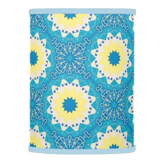 Trendy Blue & Yellow Ornamental Geometric Pattern Lamp Shade (Right)