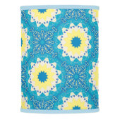Trendy Blue & Yellow Ornamental Geometric Pattern Lamp Shade (Front)
