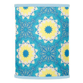 Trendy Blue & Yellow Ornamental Geometric Pattern Lamp Shade (Left)