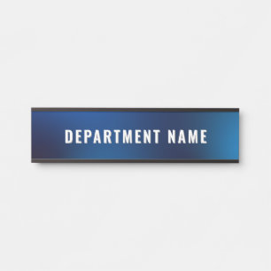 Trendy BlueModern Simple Department Name Door Sign