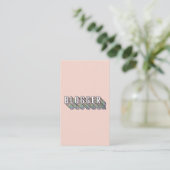 Trendy blush pink 3d typography blogger minimal business card (Standing Front)