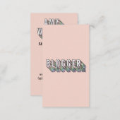 Trendy blush pink 3d typography blogger minimal business card (Front/Back)