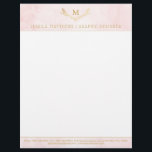 Trendy Blush Pink & Gold Foil Monogram Wreath Letterhead<br><div class="desc">These letterheads are simple yet very stylish. They are easy to personalize and can be used for both personal or business purposes to ensure you give that wow factor to your notes and communications.</div>